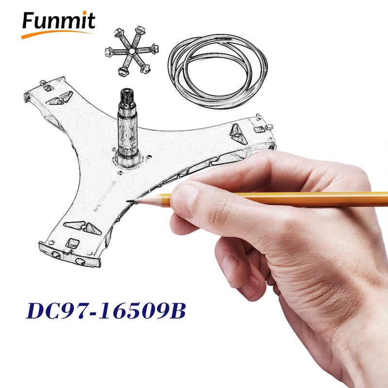 Funmit DC97-16509B Washer Flange Shaft Assembly & DC60-40137A Hex Mounting Bolt (6pcs) & DC69-00804A Gasket Seal Compatible with Samsung Washing Machine Replace DC97-16509B DC97-16509A - Image 5